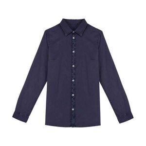 Native Spirit Womens/Ladies Washed Long-Sleeved Shirt / Navy Blue